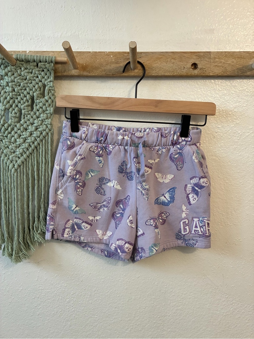 GAP Lavender Butterfly Print Athletic Shorts